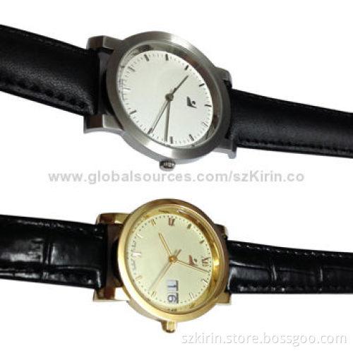 Pair Wristwatch, Stainless Steel Back and Case, Japan Quartz Movement, genuine Leather StrapNew